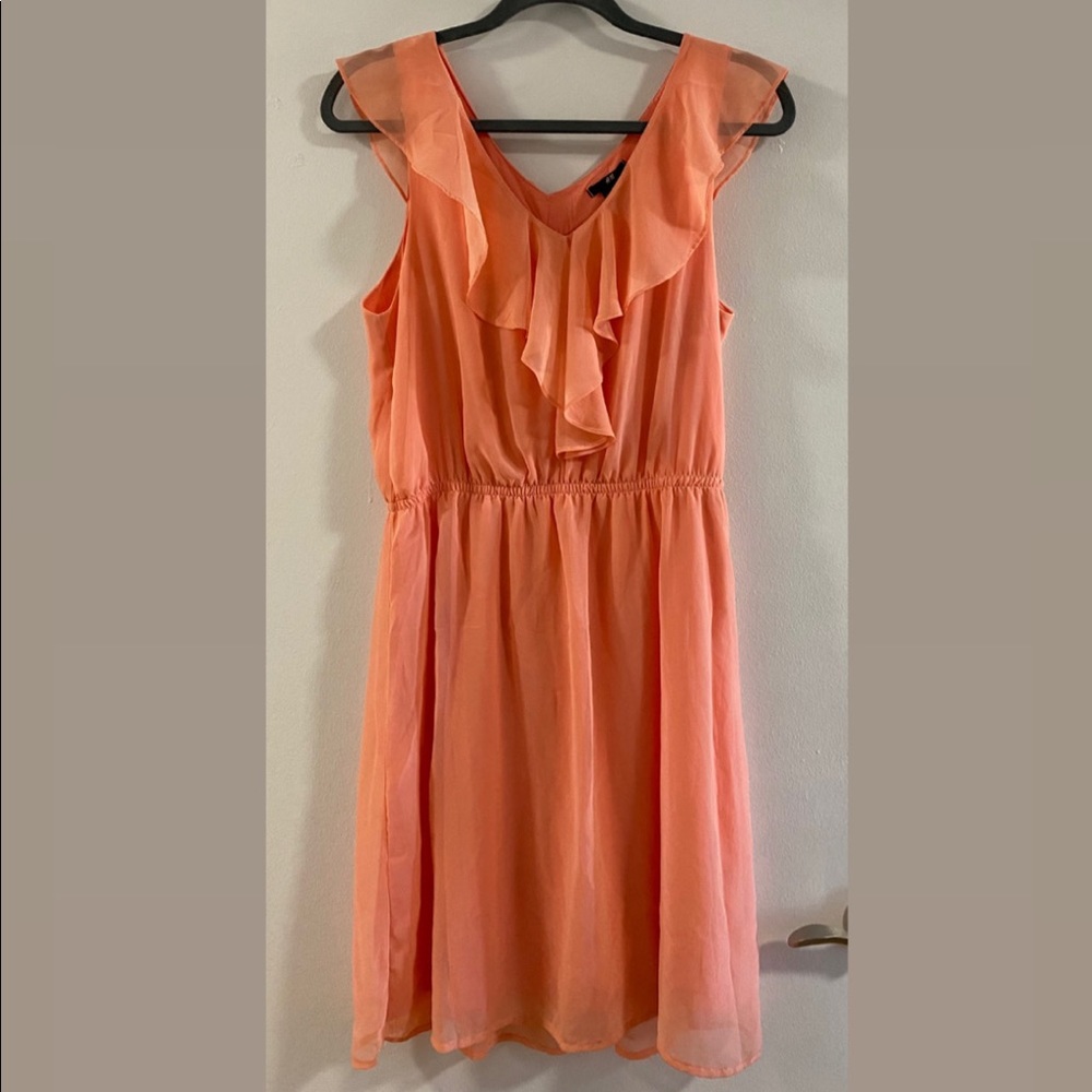 H&M Ruffled Neckline Sheer Dress